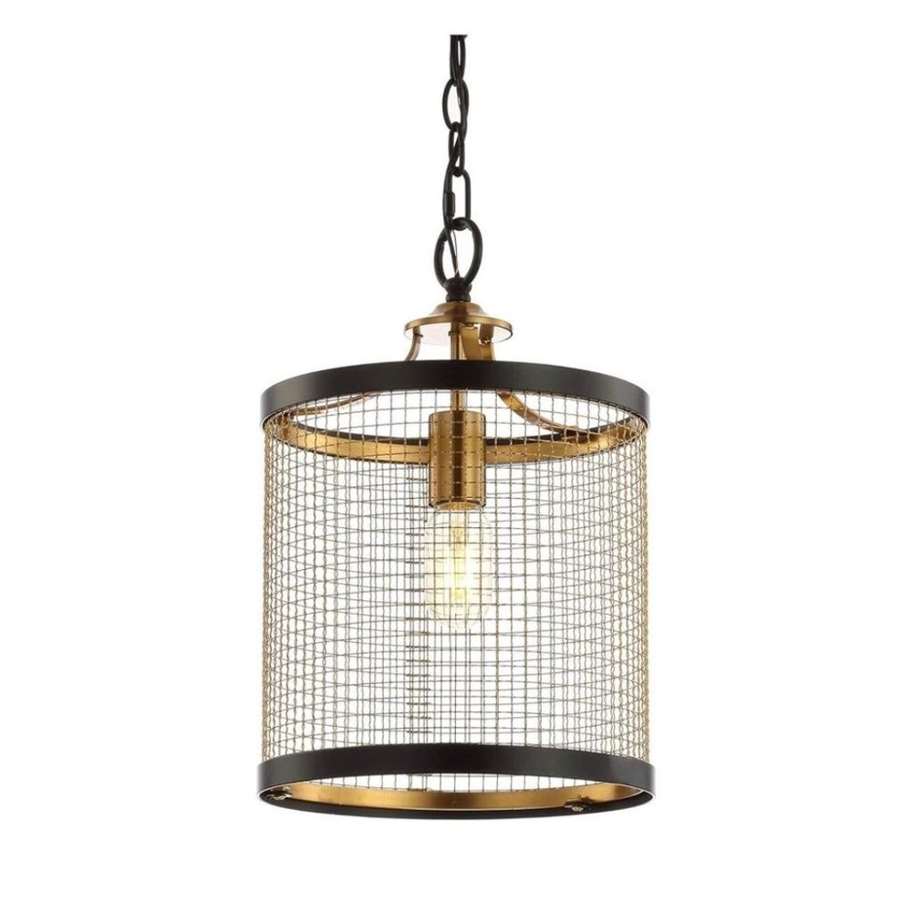 NEW! JONATHAN Y Elena 10" Lantern Metal LED Pendant, Modern, Farmhouse- GOLD